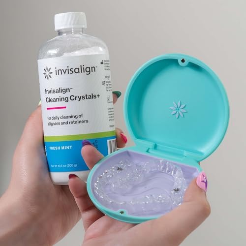 Premium Invisalign clear aligner cleaning crystals solution for daily plaque removal