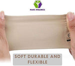 Cushioned gel foot sleeves for plantar fasciitis relief shown being worn inside a sneaker.