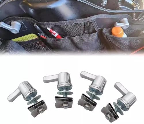 Rear perspective of the heavy duty metal saddlebag bolts highlighting the robust construction quality.