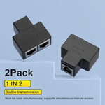 Desoficon ethernet splitter showing cable connection points