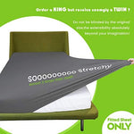 Cosmoplus gray fitted sheet showing 4-way stretch fabric