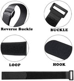 Close up of the high stickiness hook and loop fastener material on the 12 inch wire management ties.