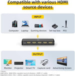 Compact high resolution video matrix hub detailing the ventilation side panels for heat dissipation.