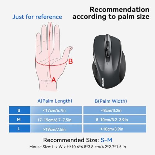 TECKNET premium multi device wireless mouse next to a laptop displaying sleek desktop integration