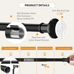 Matte black stainless steel texture of Widyana curtain rod
