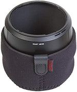 Cylindrical shock absorbing neoprene protective pouch for mirrorless camera systems.