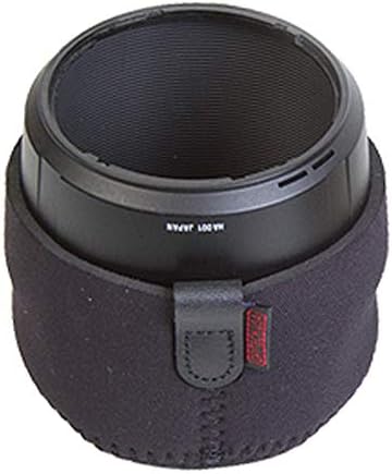 Cylindrical shock absorbing neoprene protective pouch for mirrorless camera systems.
