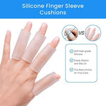 Kimihome anti slip gel finger covers being trimmed with scissors for custom length
