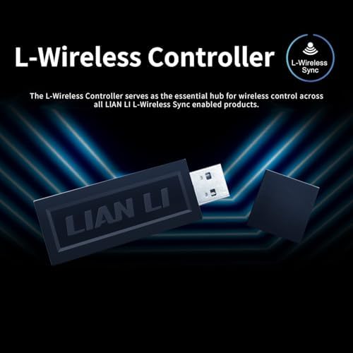 Side profile of the black Lian Li UNI Fan SL LCD showing the 28mm thick frame and premium build.