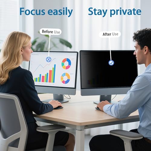 DEJIMAX two pack monitor protector showing scratch resistant and anti fingerprint surface layer