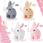 Halloscume electronic hopping rabbit toys displaying realistic long hair texture