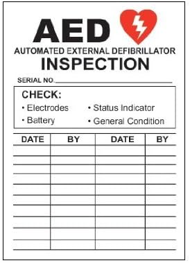 AED Automated External Defibrillator Inspection Decal Sticker - Image 1