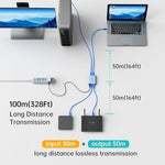 Rear view of MT-VIKI 1000Mbps splitter with USB-C power input