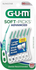 GUM Soft Picks Advanced disposable interdental cleaners with blue curved handle