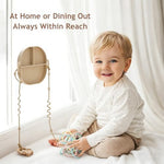 Sage colored silicone toddler plate with suction