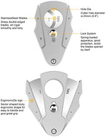 TISFA Cigar Cutter Stainless Steel Double Cut Blade with Safety Lock Cigar Guillotine, Sharp Cigar Clipper Scissors with Leather Case (Sliver) - Image 6