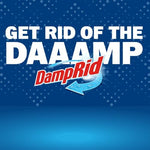 Compact DampRid single-use pouch placed under a bathroom sink for effective dampness removal.