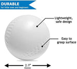 Side view of lightweight plastic baseball for T-ball practice