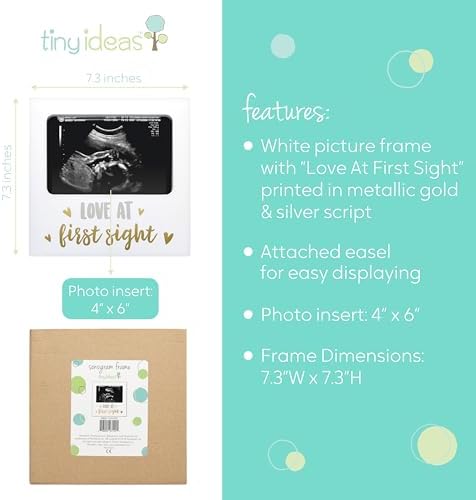 Baby sonogram tabletop frame showing the sturdy easel back and hanging hardware configuration.