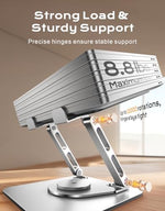 RIWUCT rotating computer stand folded down completely flat for portable travel convenience