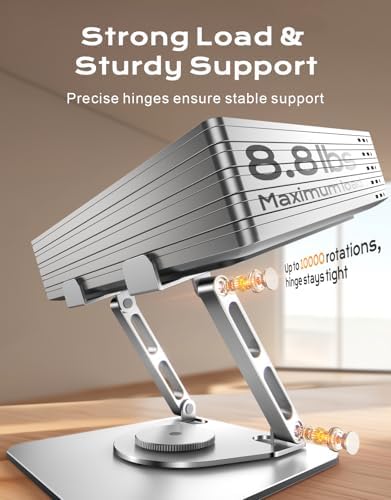 RIWUCT rotating computer stand folded down completely flat for portable travel convenience