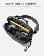 Tomtoc UrbanEX-B11 Daily Tablet Shoulder Bag open tri-compartment storage