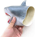 Yolococa shark hand puppet displayed on a table as an educational toy