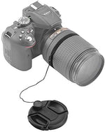 Premium protective lens cap kit with spare tether ropes spread out on a plain background.