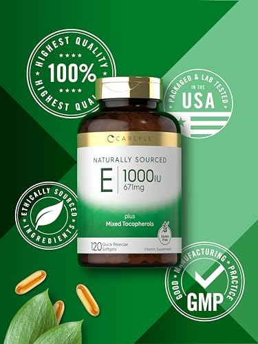 Authentic Carlyle premium vitamin E supplement bottle with protective seal