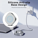 Side profile of sleek metallic Oura Ring Gen 4 charging accessory