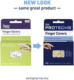 Disposable first aid finger gloves laid out for family medical kit assembly