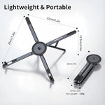 Side view of the Makecatch premium aluminum alloy stand showcasing the smooth 180-degree multi-angle tilt adjustability.