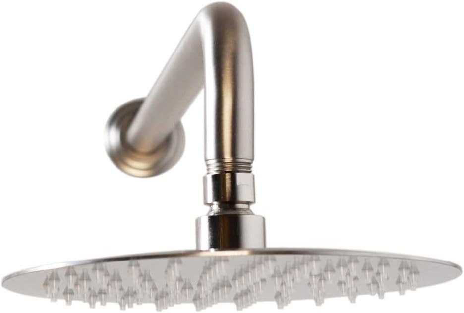 Westbrass COSHR800-12 8" Round Thin High Pressure Rainfall Shower Head with 1/2" IPS x 10" IPS Wall Mount 90-Degree Rain Arm and Flange, Oil Rubbed Bronze - Image 12