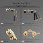 BLACKICE compact lorgnette style opera glasses with attached premium neck chain