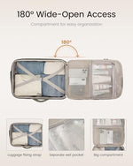 LOVEVOOK TSA approved travel bag rear view showing breathable mesh padding and trolley luggage strap