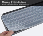 Close up view of molded silicone keys matching the US layout rectangular Enter key perfectly