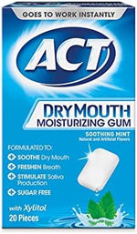 ACT Dry Mouth Gum with Xylitol sugar free 20 count pack
