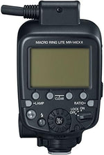 Rear view of the ring lite flash showing dual white LED focusing lamps and mounting clips.