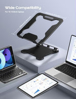 LOXP heavy duty laptop lift displaying its premium metallic finish and stable dual joint adjustment mechanism