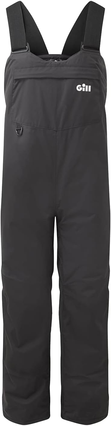 Gill Men Winter Angler Fishing Waterproof Bib Trouser front view showing graphite insulated fabric.