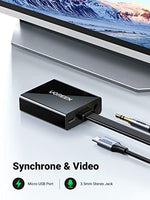 Complete product view of the authentic USA imported UGREEN black video converter showing the short integrated cable layout.