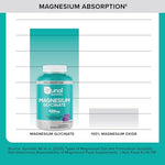 High absorption Qunol Magnesium Glycinate bottle showcasing gentle on stomach benefits