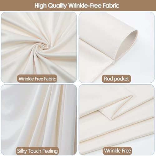 Elegant cream ivory photography background curtain setup for birthday parties