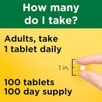 Nature Made Magnesium 100 tablets essential mineral packaging showing usage directions