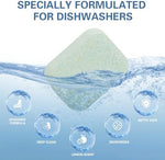 Back view of Oooflower dishwasher detergent packaging with instructions