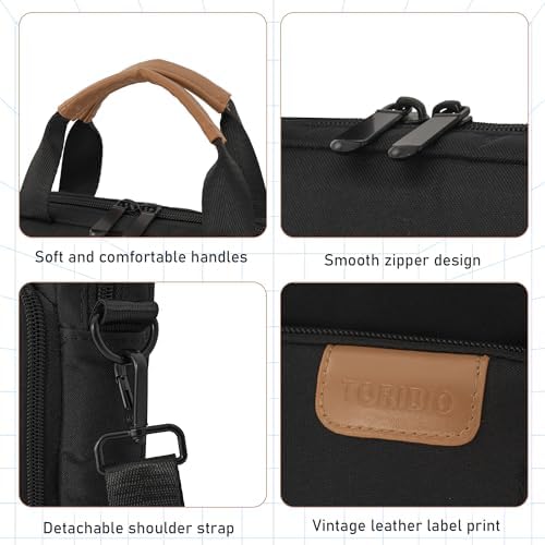 TORIBIO tablet sleeve bag being placed smoothly inside a larger travel backpack for dual layer protection.