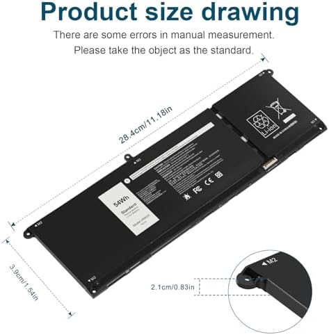 Lithium ion four cell laptop battery back side showing regulatory labels