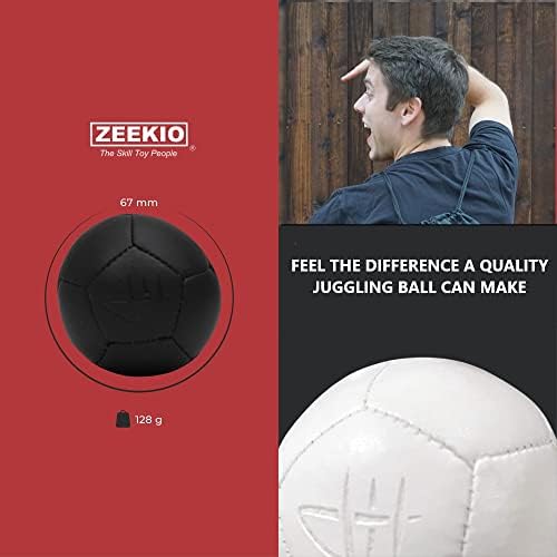 The complete three piece set of black Zeekio professional series balls arranged neatly on a clean background.