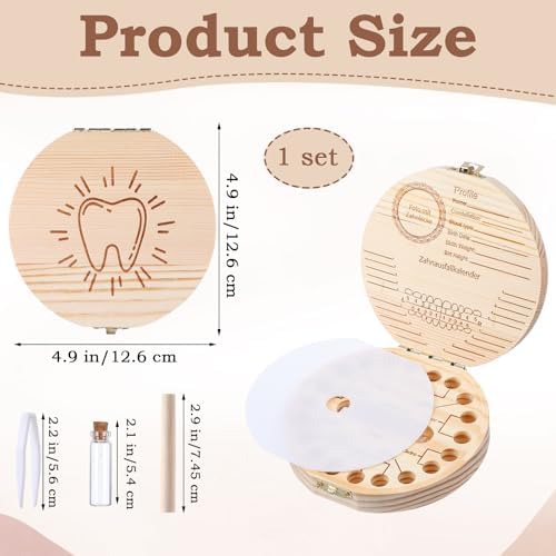 Wooden teeth organizer box showing internal storage slots