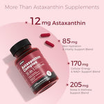Side angle of AiVital natural microalgae astaxanthin 60 vegetarian capsules bottle packaging